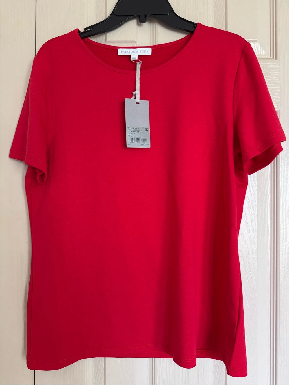 Preston & York Classic Knit Top Size L NWT $59 retail-Red